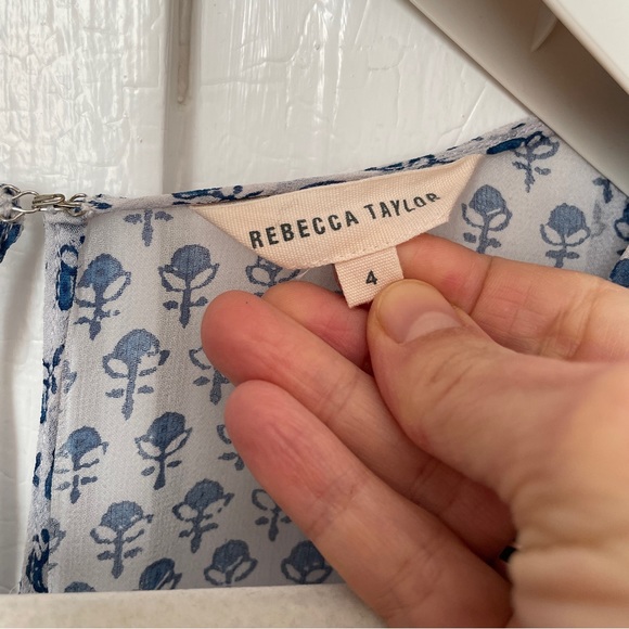 Rebecca Taylor Silk Blue and White Patterned Dress - Picture 5 of 11